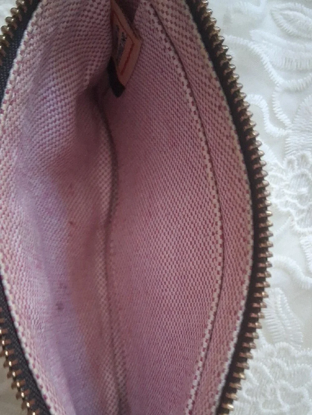 Dooney & Bourke Brown Leather Wristlet Clutch with Gold Hardware